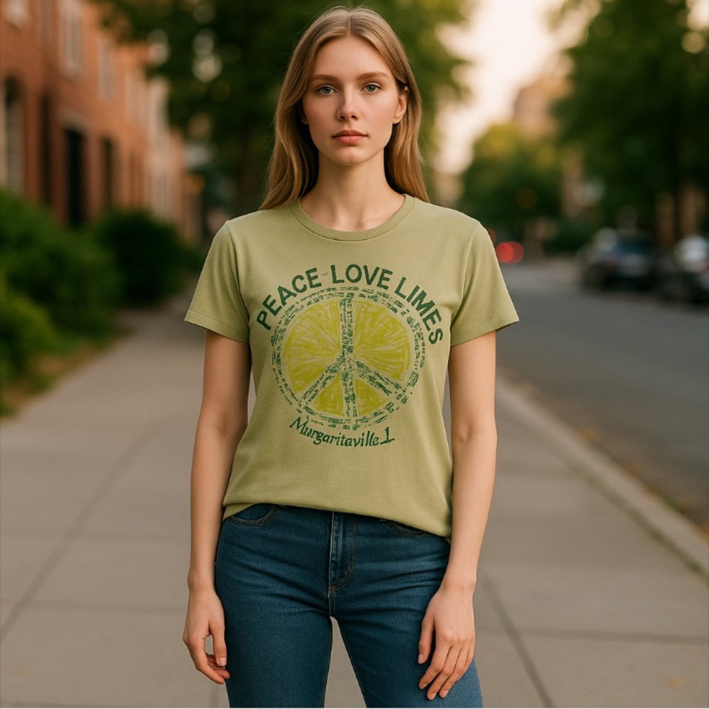 Margaritaville Women’s Green Love, Peace, Limes Tee Shirt